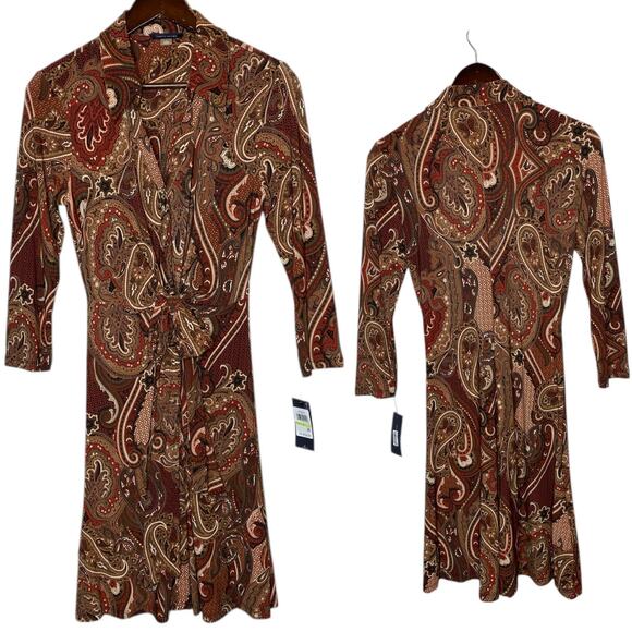 Tommy Hilfiger Dresses & Skirts - Tommy Hilfiger Matte Jersey Paisley Shirt Dress